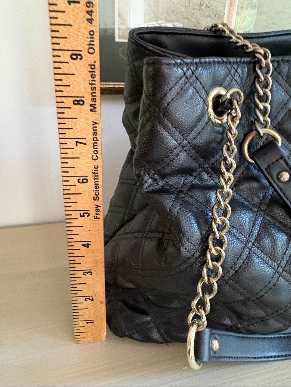 Anne Klein quilted faux leather chain strap handbag tote - Picture 9 of 9